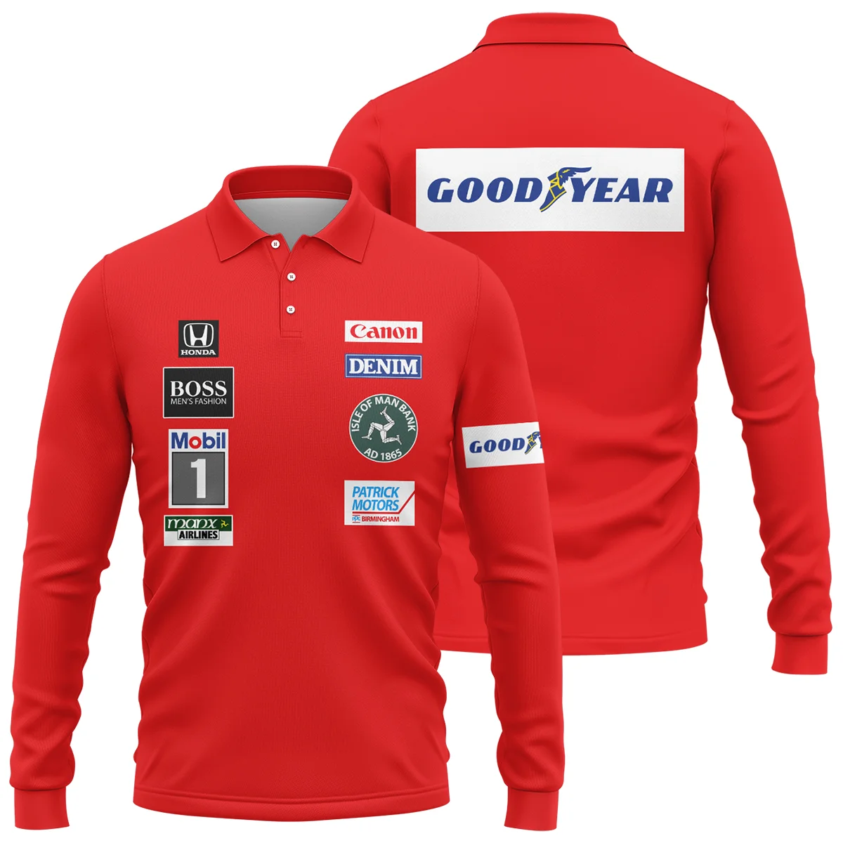 1985 Nigel Mansell Racing Suit Williams F1 Long Polo Shirt BLNM29725A3LPL - Race Day Design