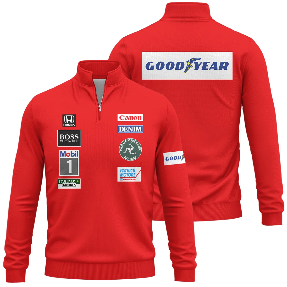 1985 Nigel Mansell Racing Suit Williams F1 Quarter-Zip Sweatshirt BLNM29725A3QZS - Racing Lifestyle Clothing