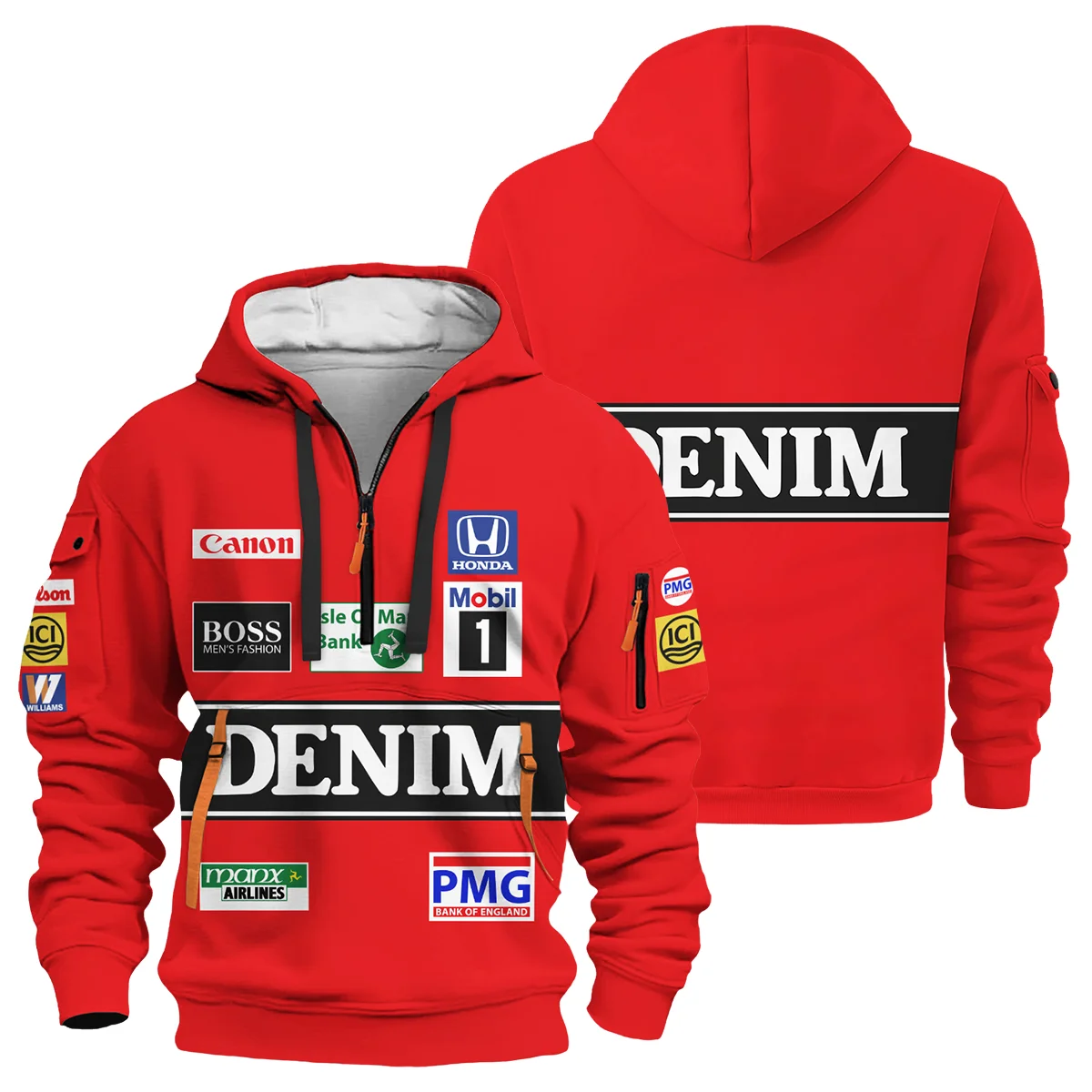 1986 Nigel Mansell Racing Suit Williams F1 Hoodie Half Zipper BLNM29725A4HDF - Race Day Design