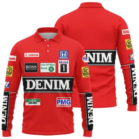 1986 Nigel Mansell Racing Suit Williams F1 Long Polo Shirt BLNM29725A4LPL - Motorsport Apparel