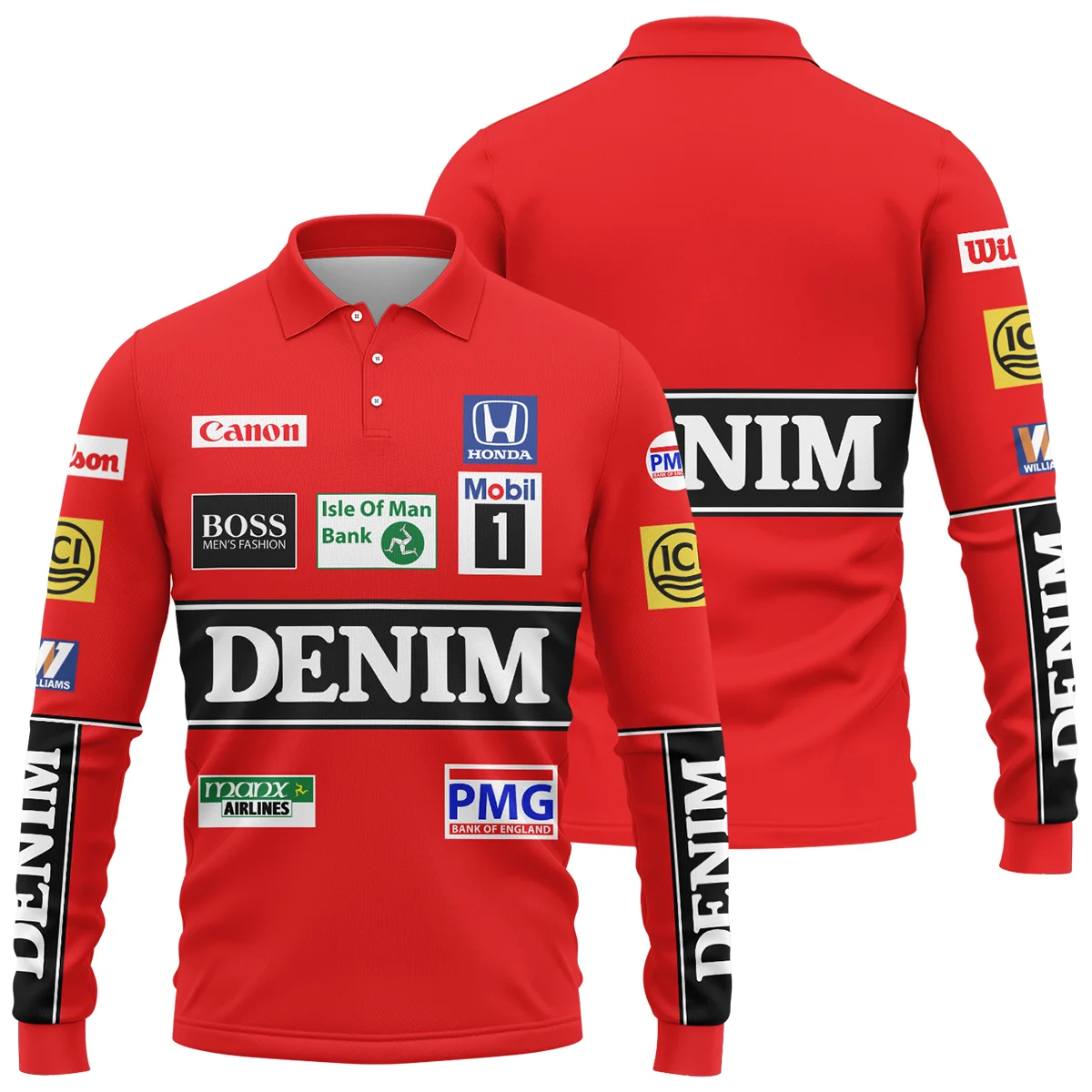 1986 Nigel Mansell Racing Suit Williams F1 Long Polo Shirt BLNM29725A4LPL - Motorsport Apparel