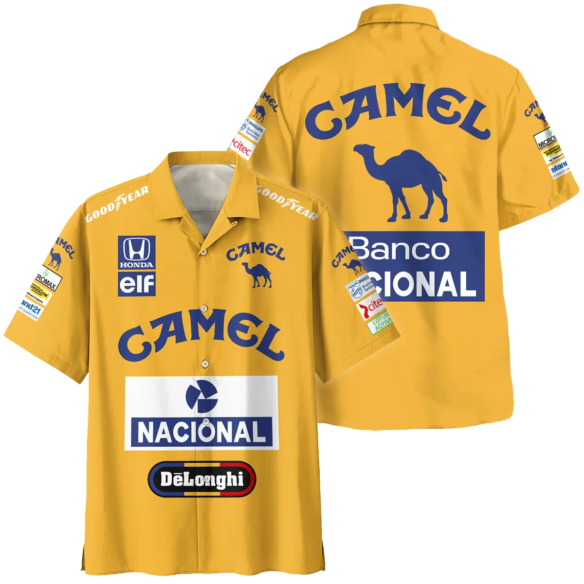1987 Ayrton Senna Camel Honda Formula 1 Racing Team Hawaiian Shirt BL3725A5HW - F1 Fan Gear