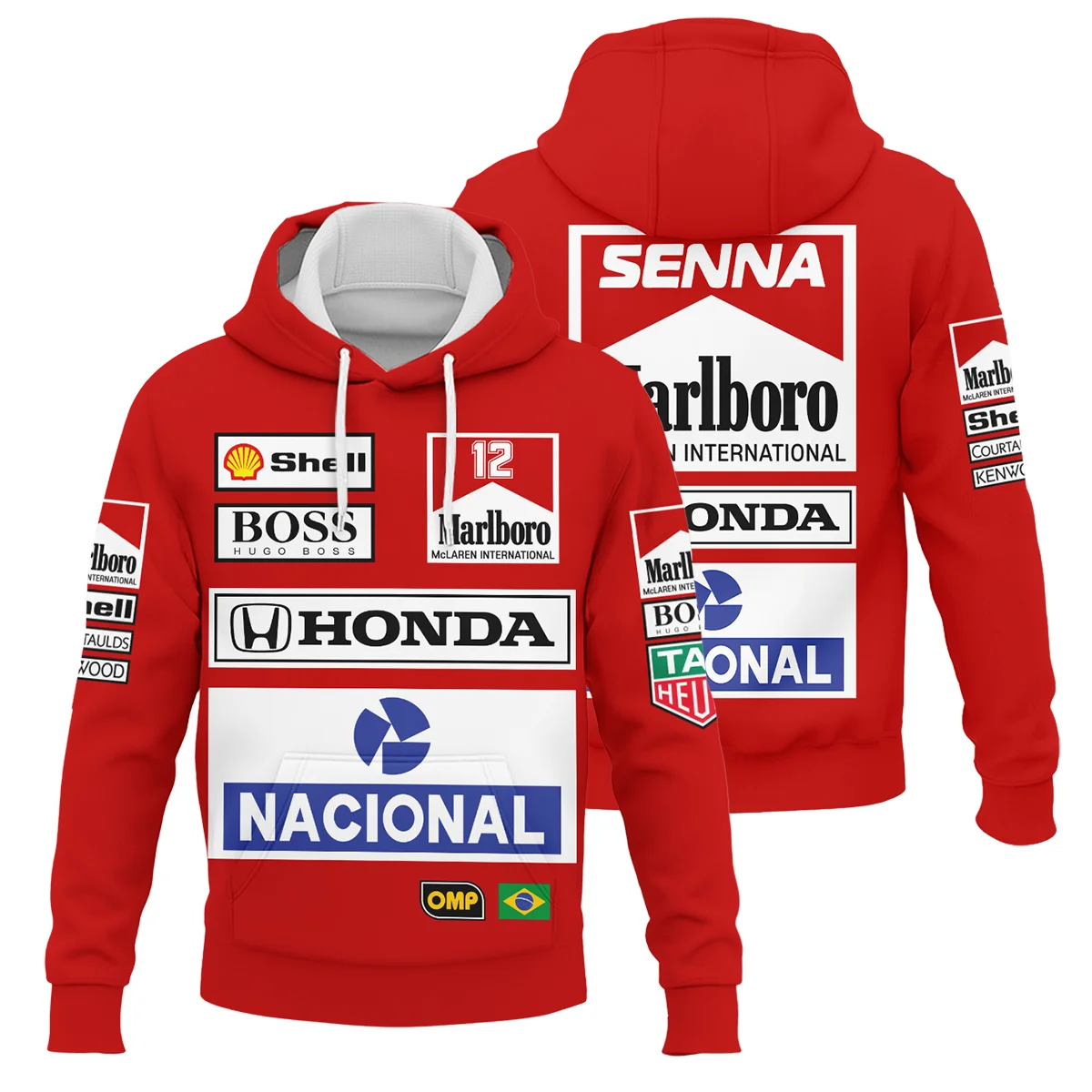1988 Ayrton Senna Honda Race Suit Marlboro McLaren Hoodie BL3725A2HD - Formula Racing Apparel