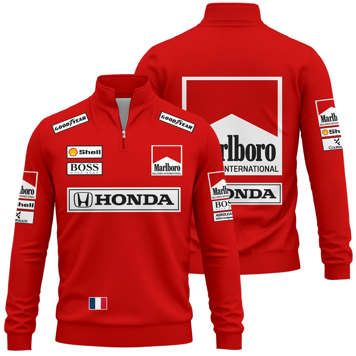 1989 Alain Prost Racing Costume Ferrari F1 Team Quarter-Zip Sweatshirt BLVAAP070725A01QZS - Race Day Outfit