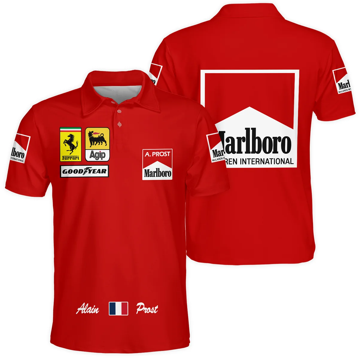 1990 Alain Prost Racing Costume Ferrari F1 Team Polo Shirt BLVAAP070725A02PL - Race Day Outfit