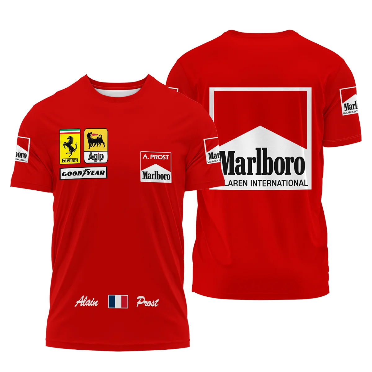 1990 Alain Prost Racing Costume Ferrari F1 Team T-Shirt BLVAAP070725A02TS - Pit Lane Clothing