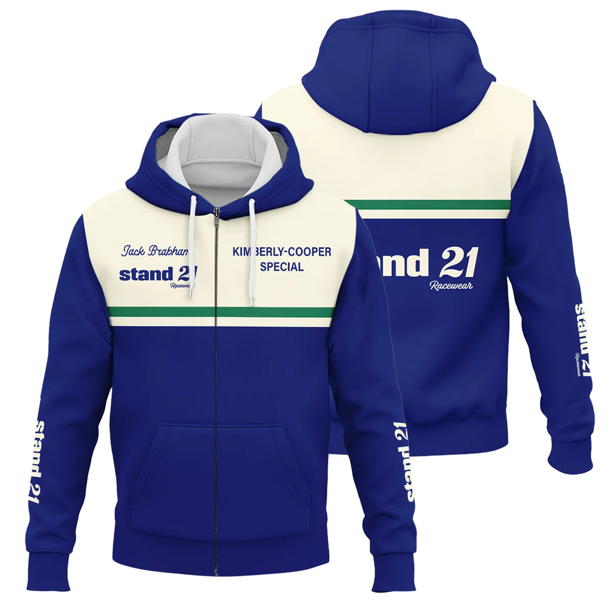 1990s Sir Jack Brabham Race IndyCar Suit Zipper Hoodie BLVAJB070725A02ZHD