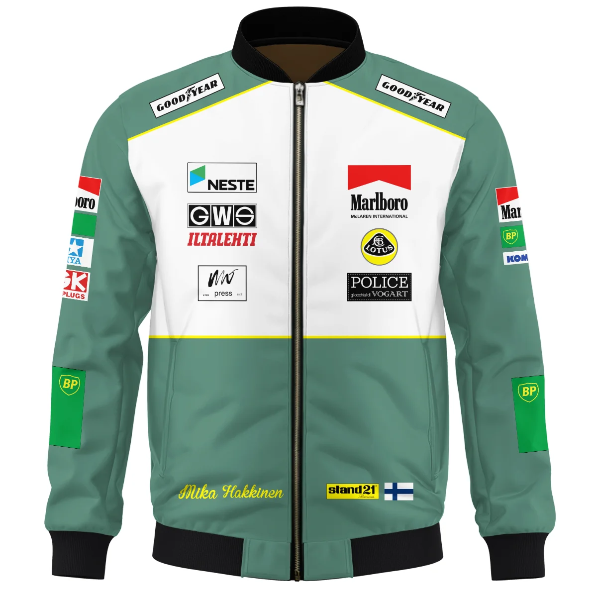 1991 Mika Hakkinen Racing Suit Lotus F1 Bomber BLVAMH271025A2BB - Image 2