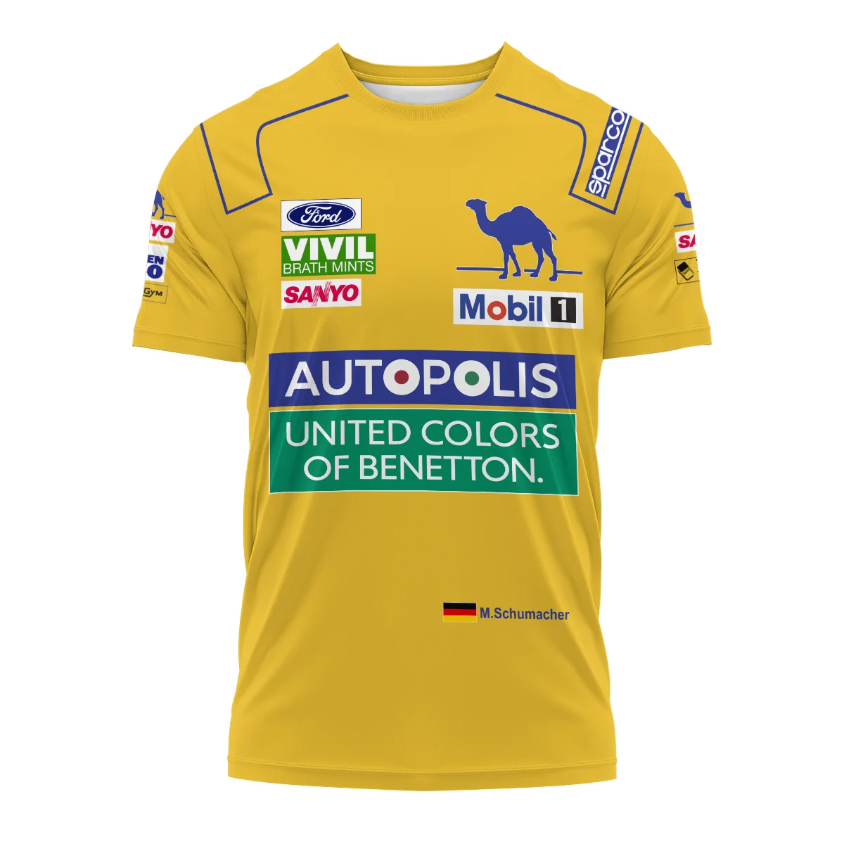 1992 Michael Schumacher Race Suit Benetton F1 T-Shirt BLVAMC020925A3TS - Image 2
