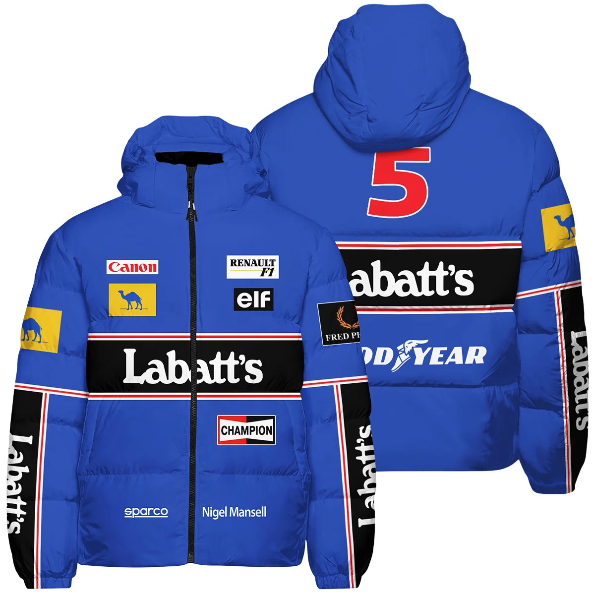 1992 Nigel Mansell Racing Suit Williams F1 Down & Puffer Jackets BLNM29725A1HCJ