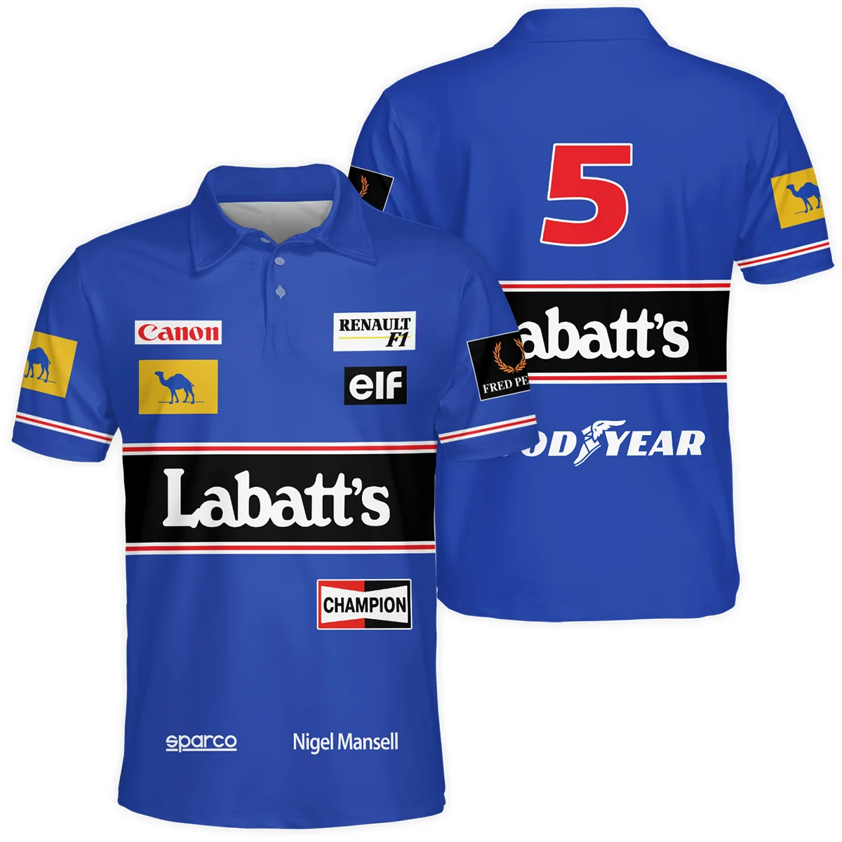 1992 Nigel Mansell Racing Suit Williams F1 Polo Shirt BLNM29725A1PL