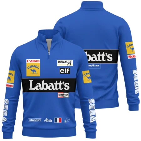 1993 Alain Prost Racing Suit Williams Renault F1 Team Quarter-Zip Sweatshirt BLVAAP070725A03QZS - Motorsport Apparel