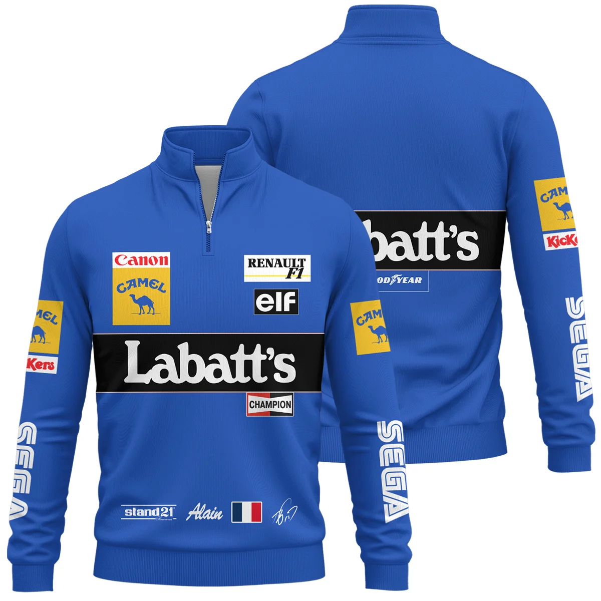 1993 Alain Prost Racing Suit Williams Renault F1 Team Quarter-Zip Sweatshirt BLVAAP070725A03QZS