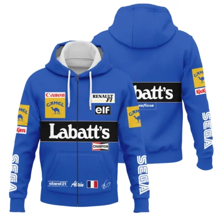 1993 Alain Prost Racing Suit Williams Renault F1 Team Zipper Hoodie BLVAAP070725A03ZHD - F1 Fan Gear