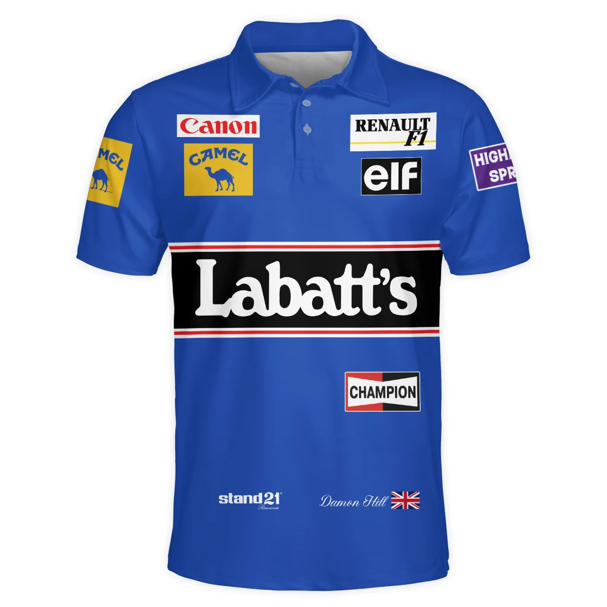 1993 Damon Hill Racing Suit Williams F1 Polo Shirt BLVADH050925A1PL - Motorsport Apparel - Image 2