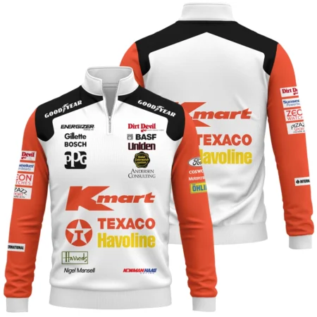 1993 Nigel Mansell Racing Suit Newman Haas IndyCar Quarter-Zip Sweatshirt BLNM29725A6QZS - Racing Lifestyle Clothing