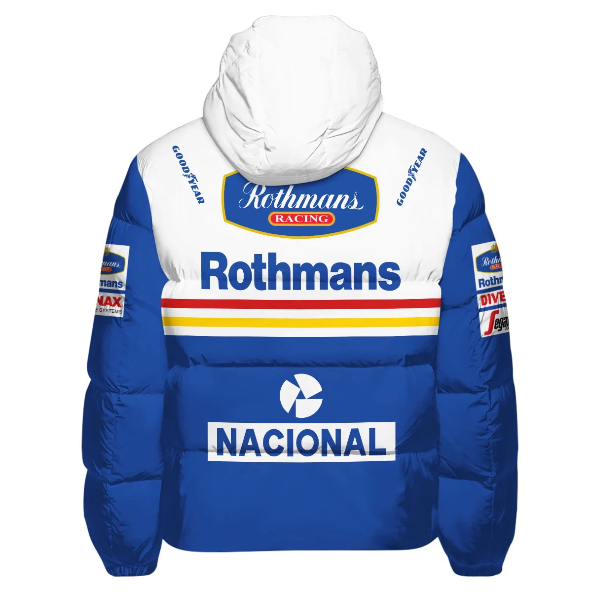 1994 Ayrton Senna Rothmans Williams Renault F1 Racing Team Down & Puffer Jackets BL3725A6HCJ - Image 3