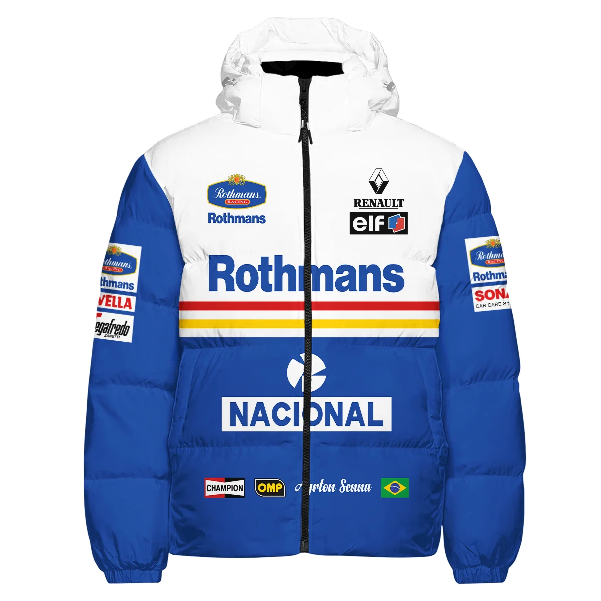 1994 Ayrton Senna Rothmans Williams Renault F1 Racing Team Down & Puffer Jackets BL3725A6HCJ - Image 2