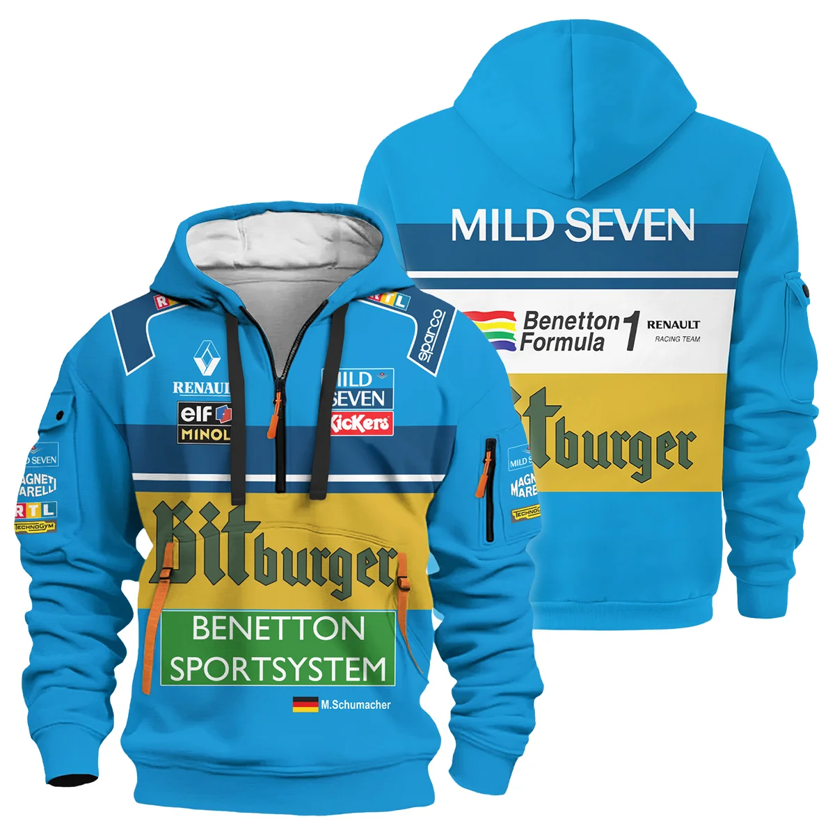 1995 WDC Schumi Race Suit Benetton Hoodie Half Zip BLVAMC020925A1HDF
