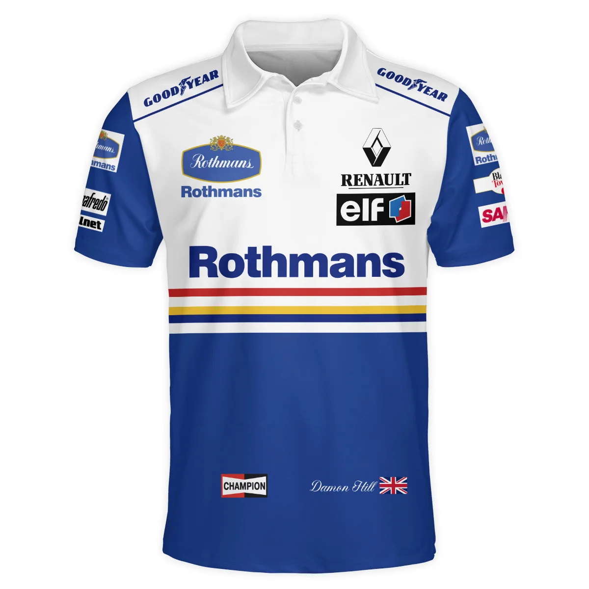 1996 WDC Damon Hill Racing Suit Williams F1 Polo Shirt BLVADH050925A2PL - Image 2