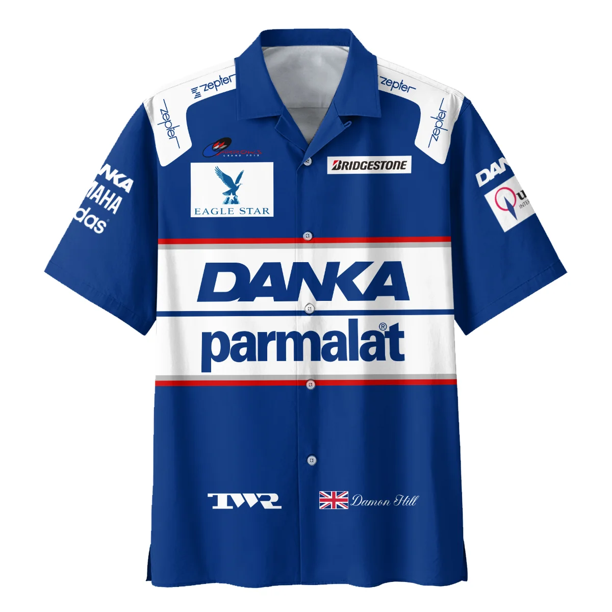 1997 Damon Hill Racing Suit Hawaiian Shirt BLVADH050925A4HW - Image 2