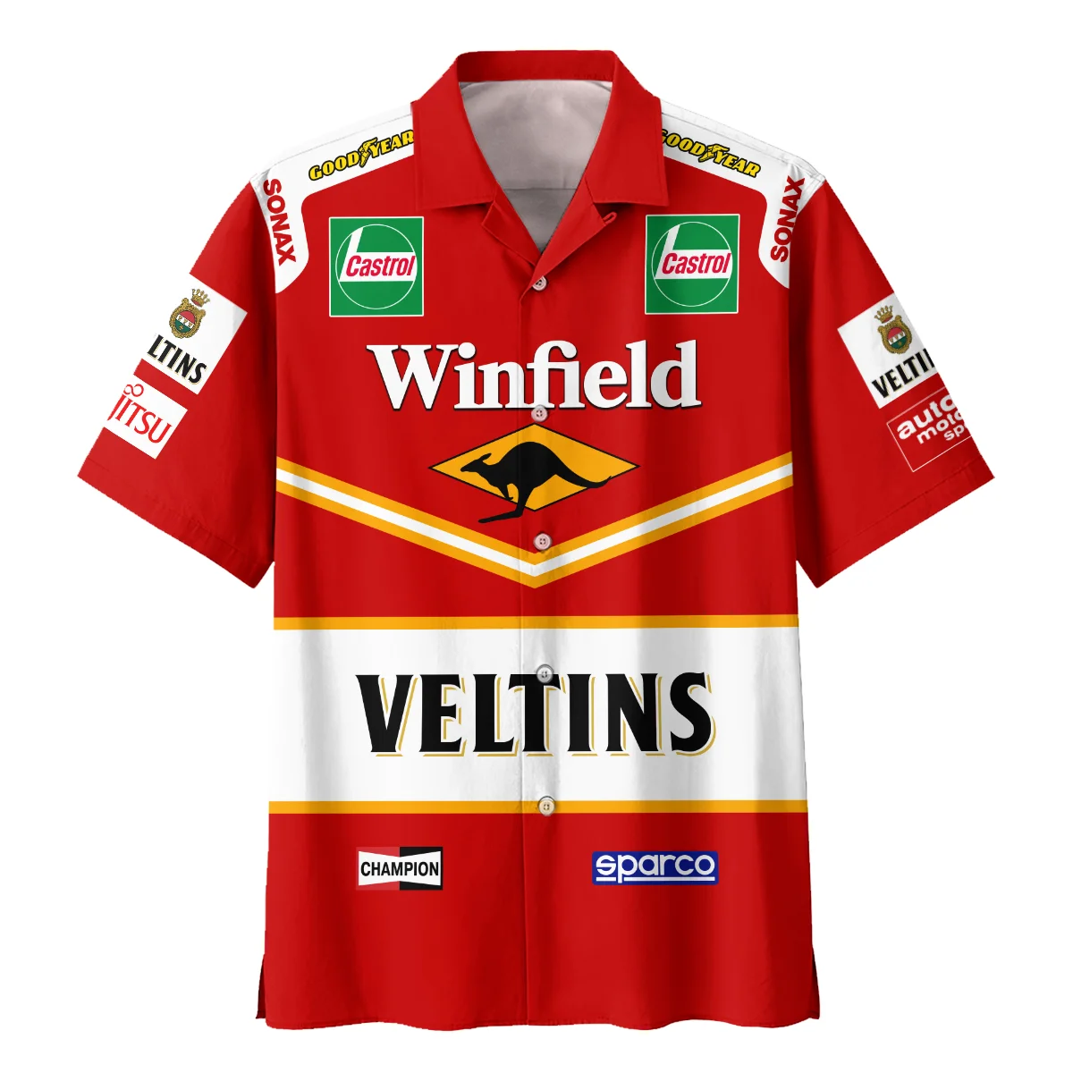 1998 Jacques Villeneuve Racing Suit Williams F1 Hawaiian Shirt BLJV10825A3HW - Image 2