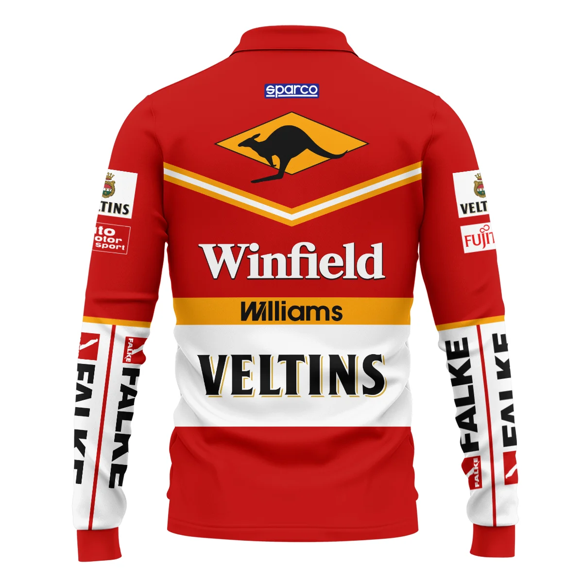 1998 Jacques Villeneuve Racing Suit Williams F1 Long Polo Shirt BLJV10825A3LPL - Image 3