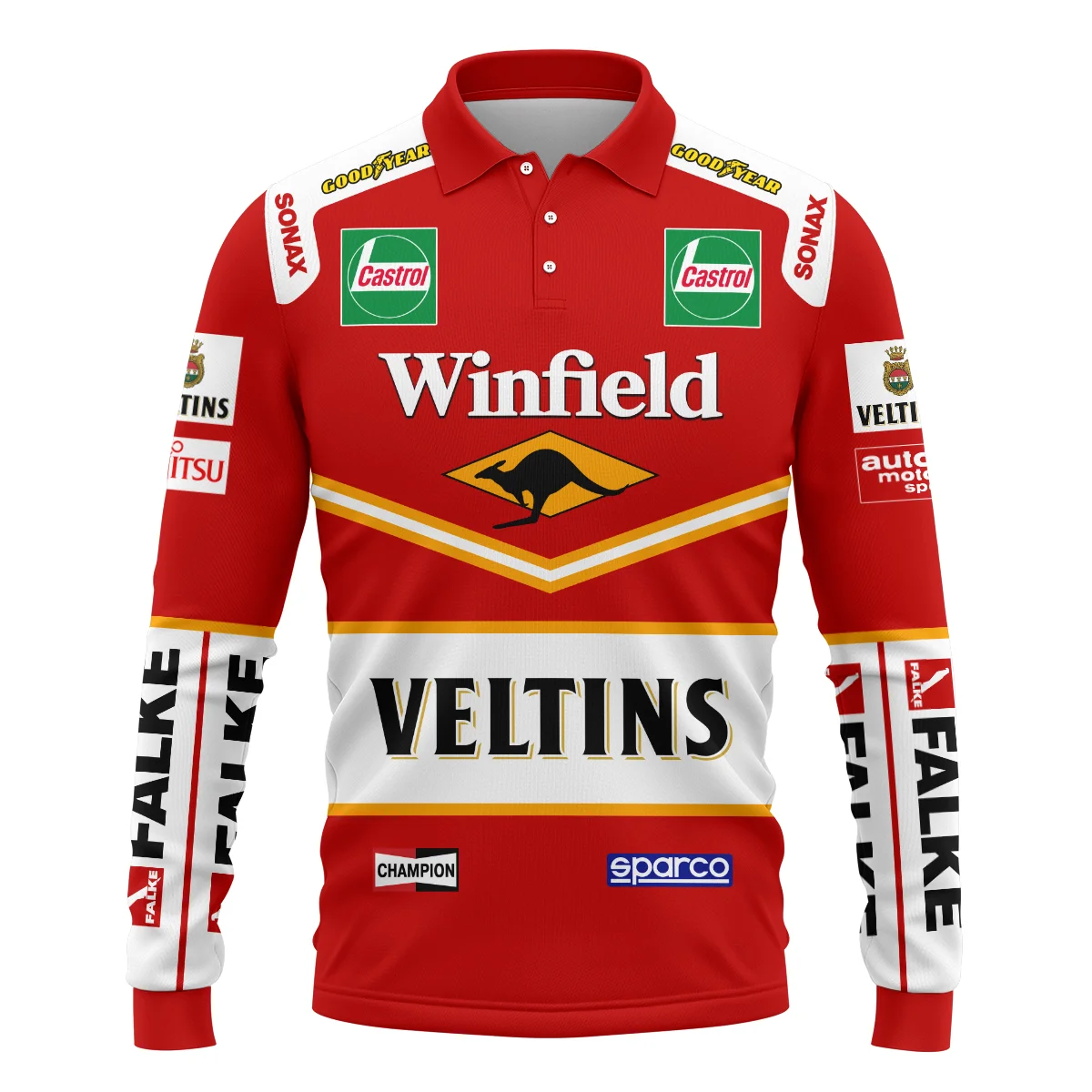 1998 Jacques Villeneuve Racing Suit Williams F1 Long Polo Shirt BLJV10825A3LPL - Image 2