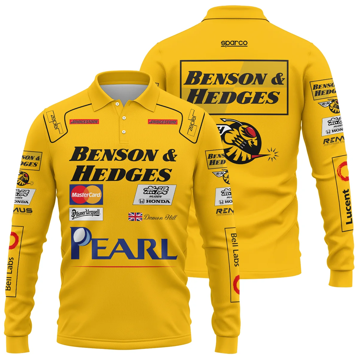 1999 Damon Hill Racing Suit Long Polo Shirt BLVADH050925A3LPL