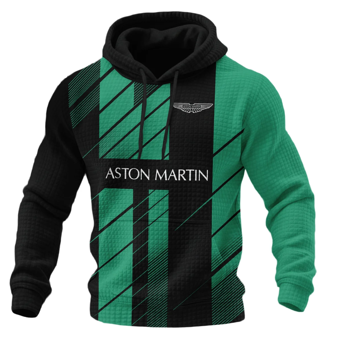 Aston Martin F1 Teamwear Hoodie Quilted Waffle BLVA5326A2AMHQW - Racing Lifestyle Clothing - Image 2