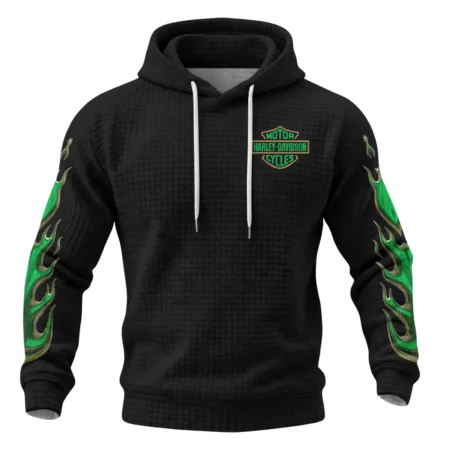 Harley-Davidson Motorcycle Green Phantom Hoodie Quilted Waffle All Over Prints Gift Fan Love QTVAHL250226A15-HQW