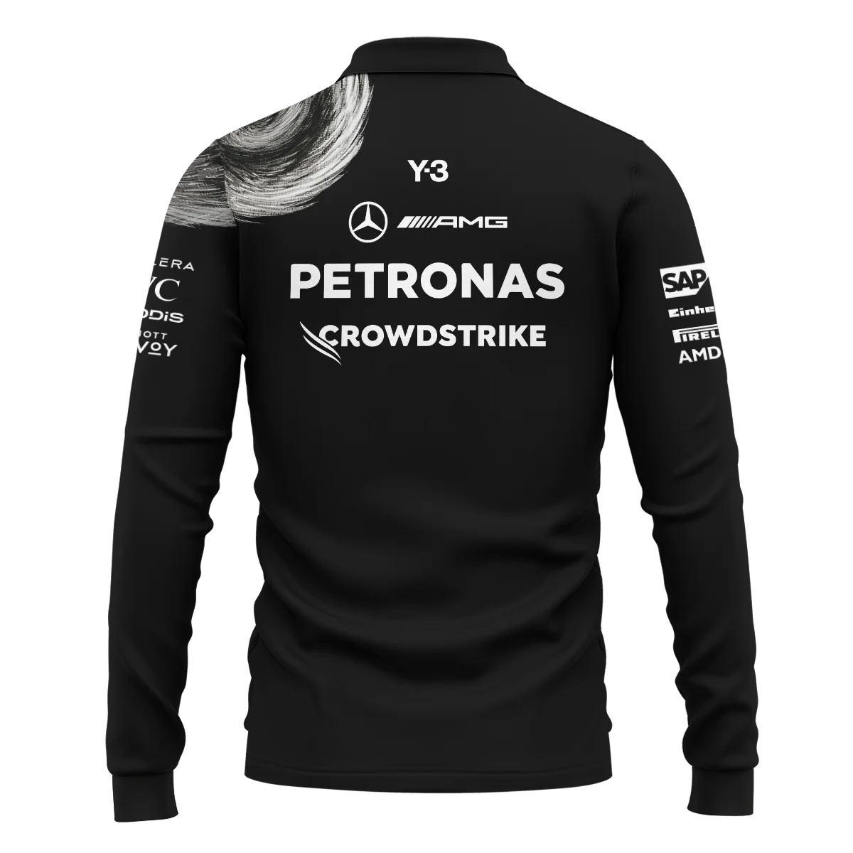 2026 Mercedes x Y-3 Japan GP F1 - Long Polo Shirt BLMER18326A2LPL - Image 3