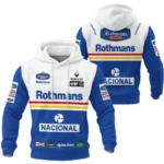 1994 Ayrton Senna Rothmans Williams Renault F1 Hoodie Quilted Waffle BL3725A6HQW