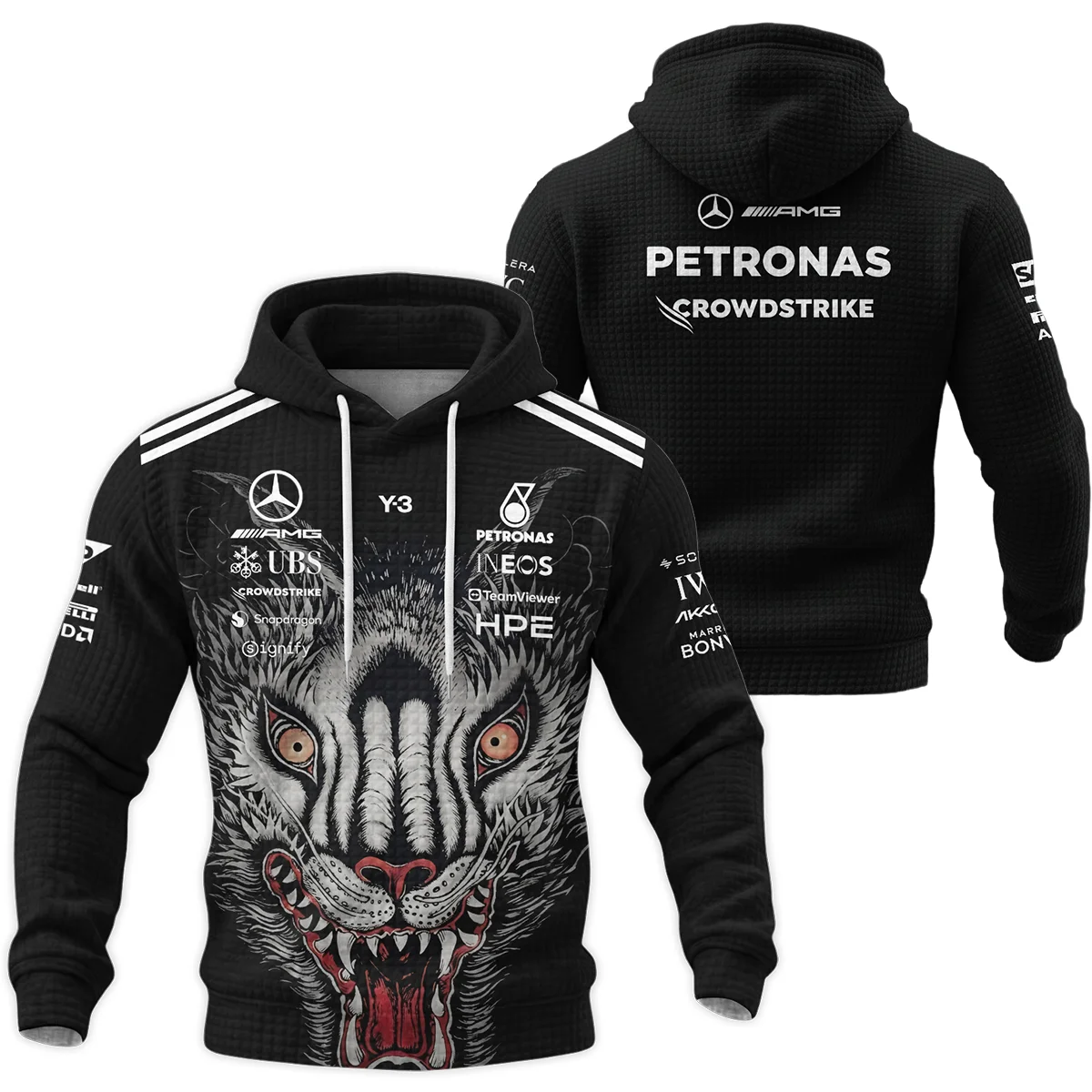 2026 Japan GP Y-3 x Mercedes F1 - Hoodie Quilted Waffle BLMER18326A1HQW