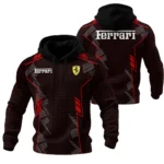 Ferrari F1 Teamwear Hoodie Quilted Waffle BLVA5326A1FRRHQW - Racing Lifestyle Clothing