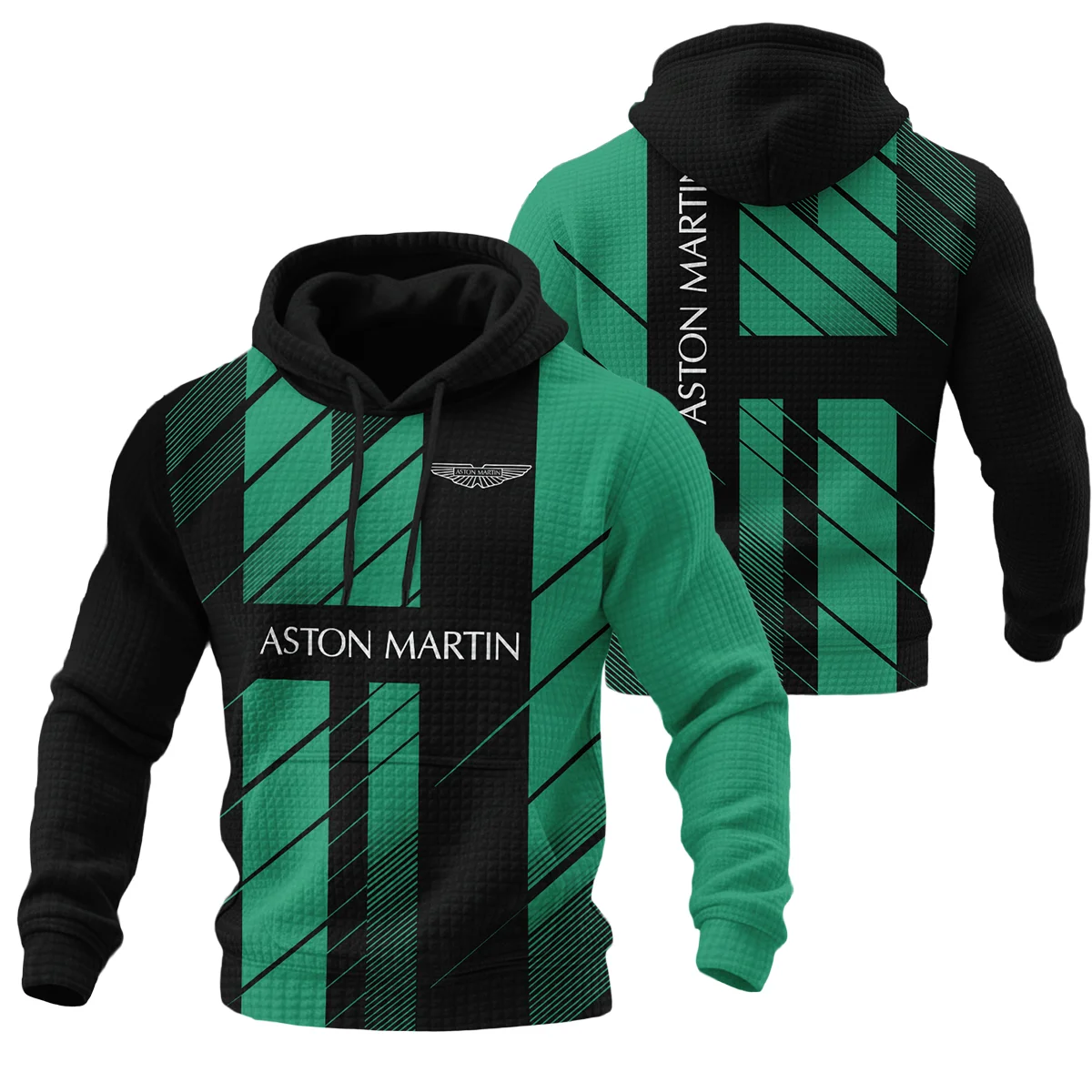 Aston Martin F1 Teamwear Hoodie Quilted Waffle BLVA5326A2AMHQW - Racing Lifestyle Clothing