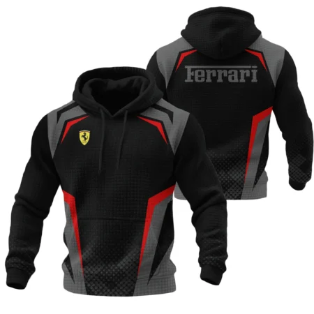 Ferrari F1 Teamwear Hoodie Quilted Waffle BLVA5326A3FRRHQW - Trackside Outfit
