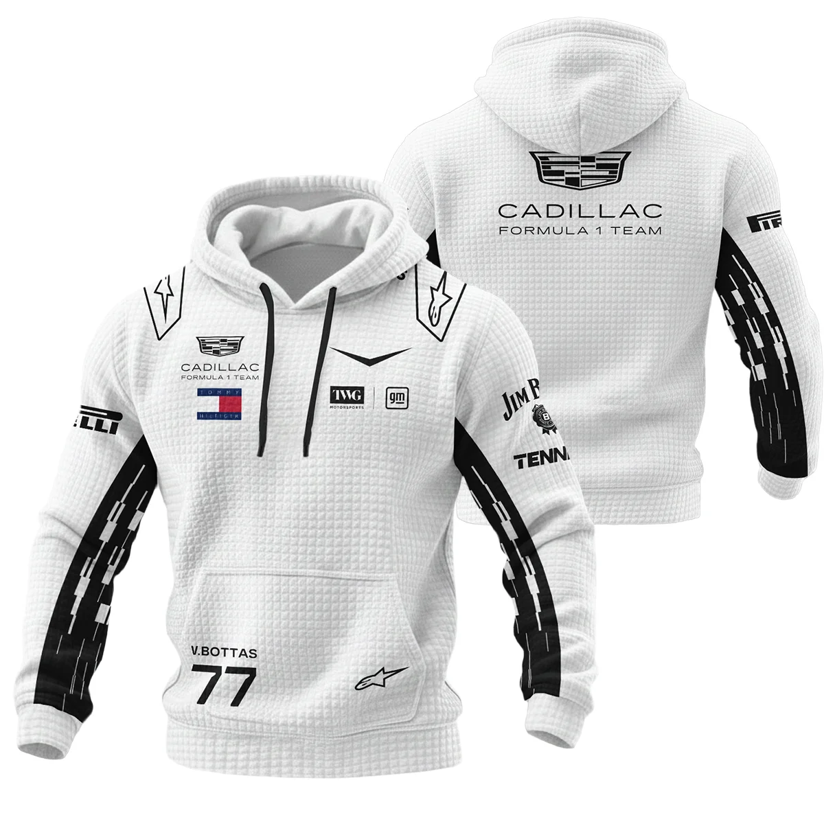 2026 Valtteri Bottas Cadillac F1 Team Apparel Hoodie Quilted Waffle BLVA9326VB4HQW