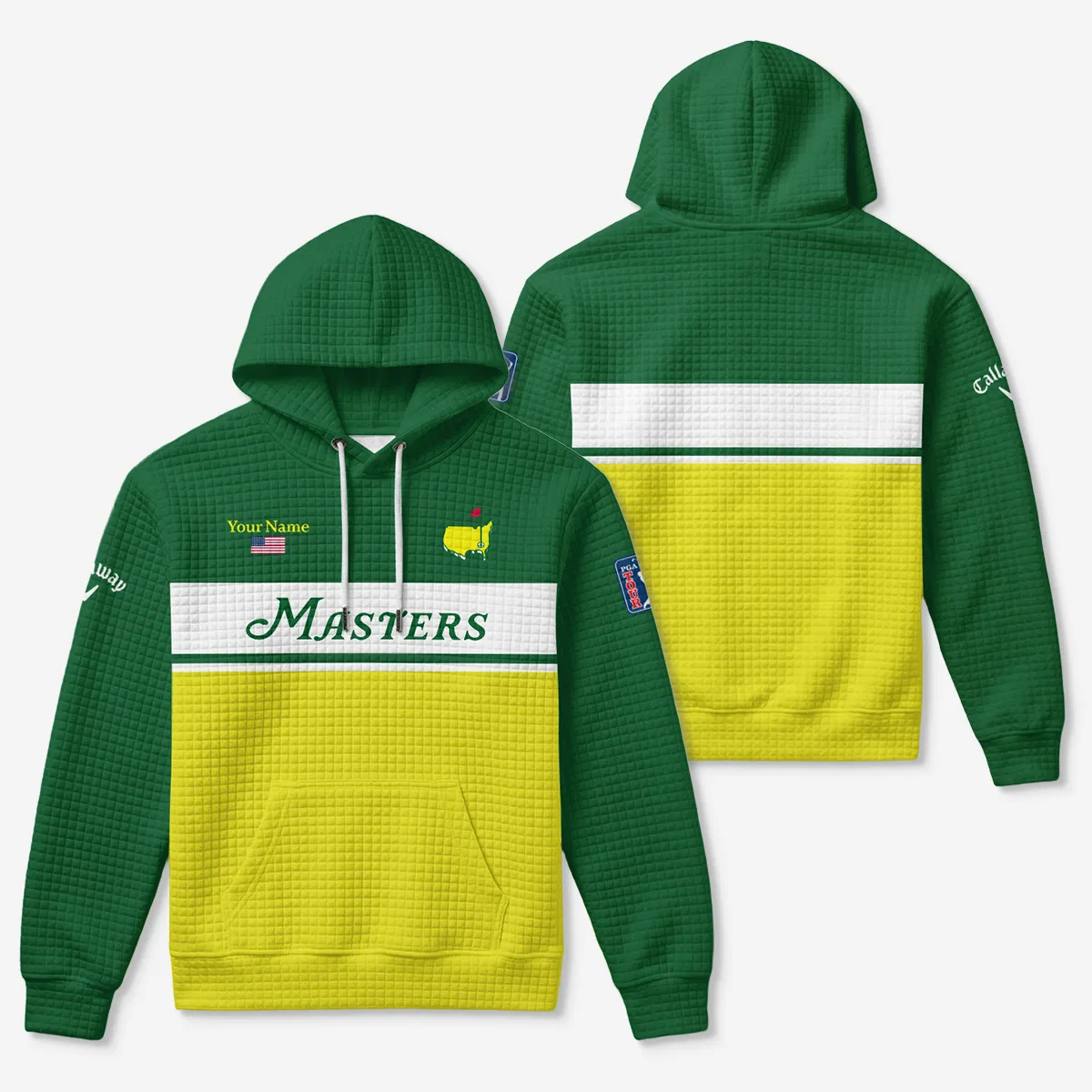Callaway Masters Tournament Hoodie Quilted Waffle All Over Prints QTMT100325A1CLW-HQW - Image 3