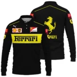 Scuderia Ferrari Racing F1 Long Polo Shirt All Over Prints BLF1R21325ALPL - Race Day Design