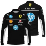 Scuderia Ferrari Racing F1 Long Polo Shirt All Over Prints BLF1R23325ALPL - Motorsport Apparel