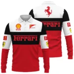 Scuderia Ferrari Racing F1 Long Polo Shirt All Over Prints BLF1R25325ALPL - Racing Lifestyle Clothing