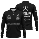 2026 Y-3 x Mercedes F1 Teamwear - Long Polo Shirt BLMER18326A3LPL