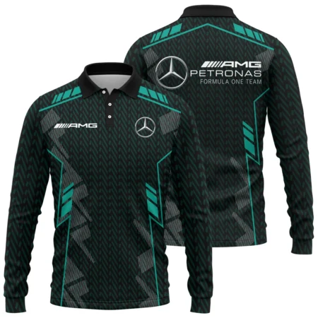 Mercedes F1 Teamwear Long Polo Shirt BLVA5326A1MERLPL - Race Day Outfit