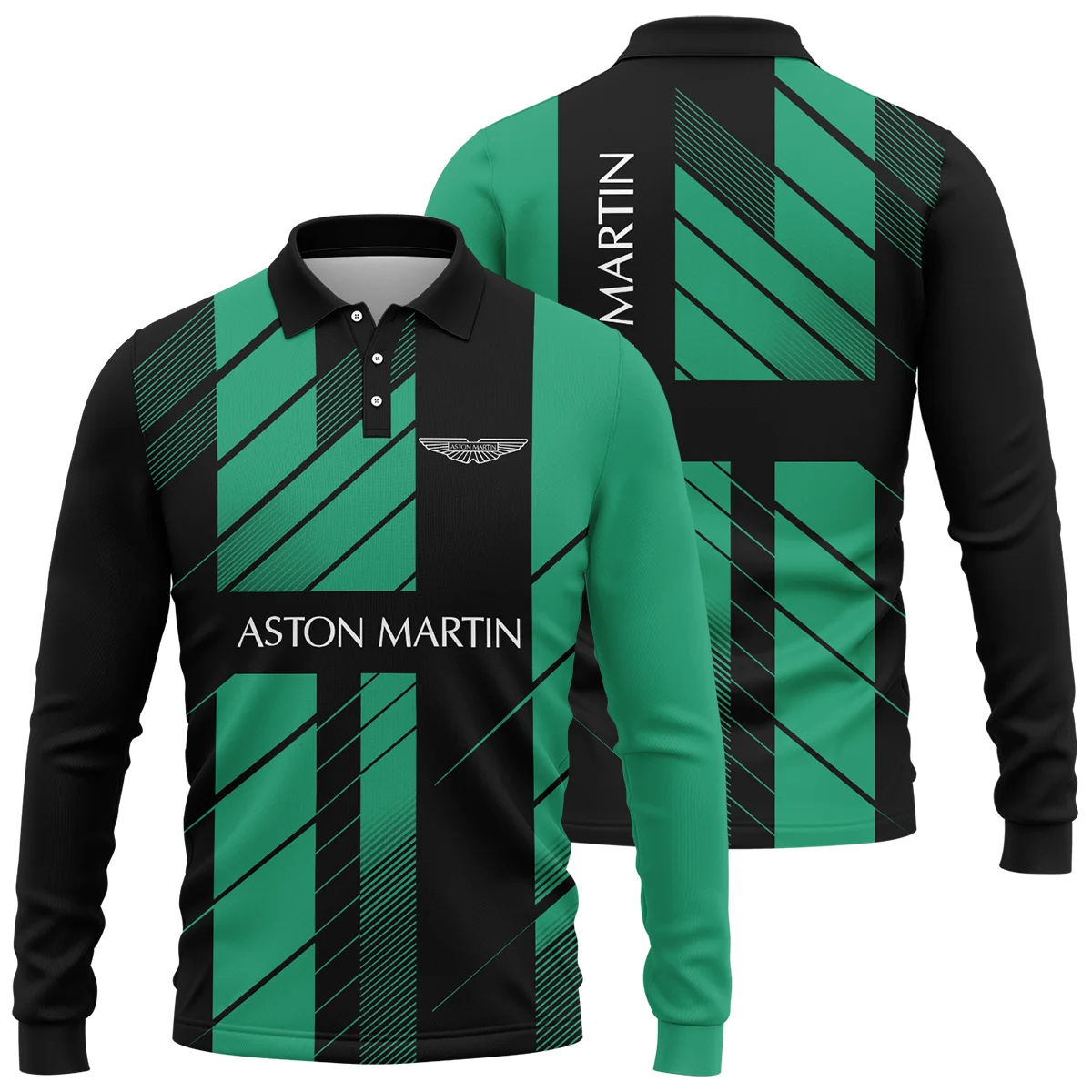 Aston Martin F1 Teamwear Long Polo Shirt BLVA5326A2AMLPL