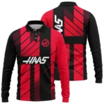 Haas F1 Teamwear Long Polo Shirt BLVA5326A2HAASLPL
