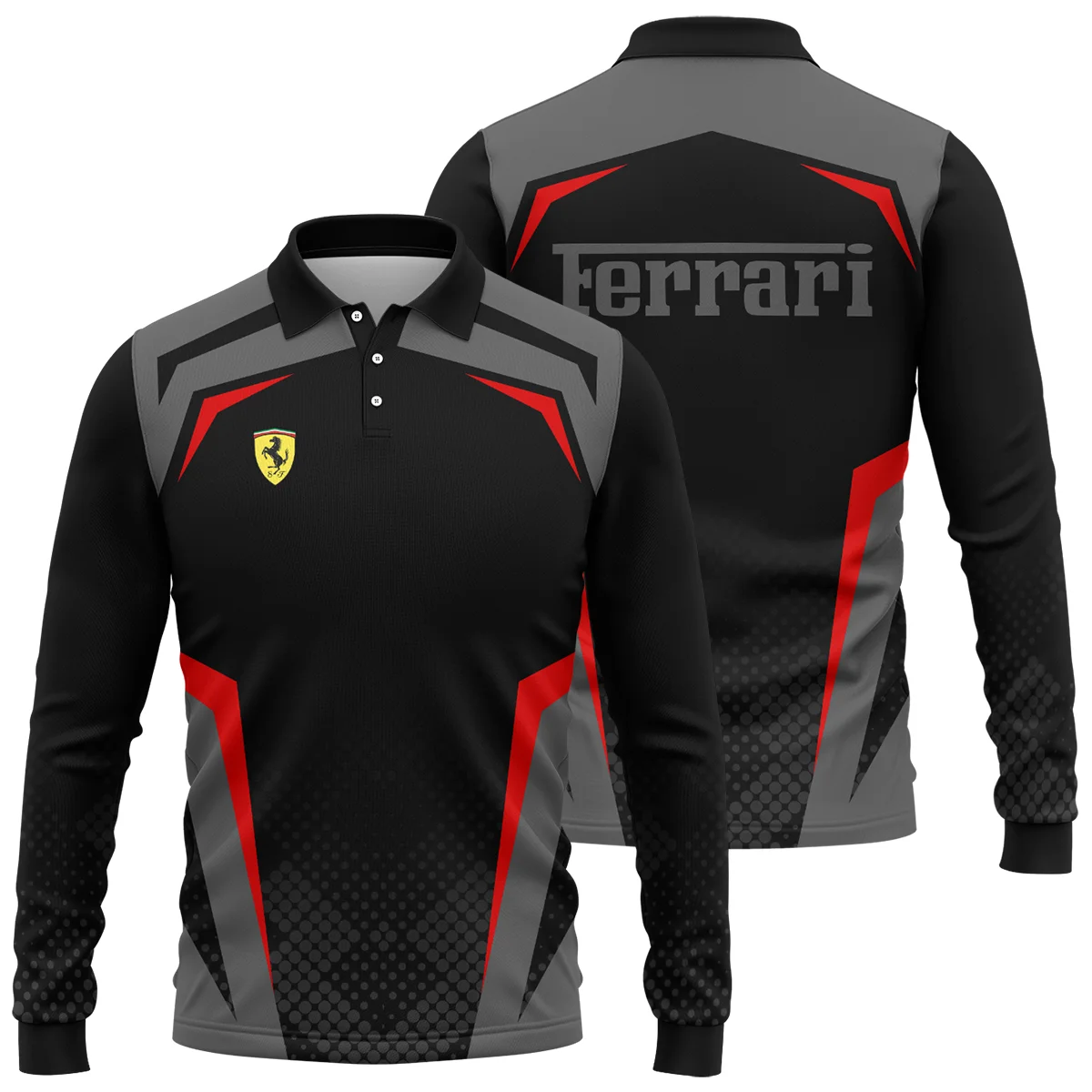 Ferrari F1 Teamwear Long Polo Shirt BLVA5326A3FRRLPL