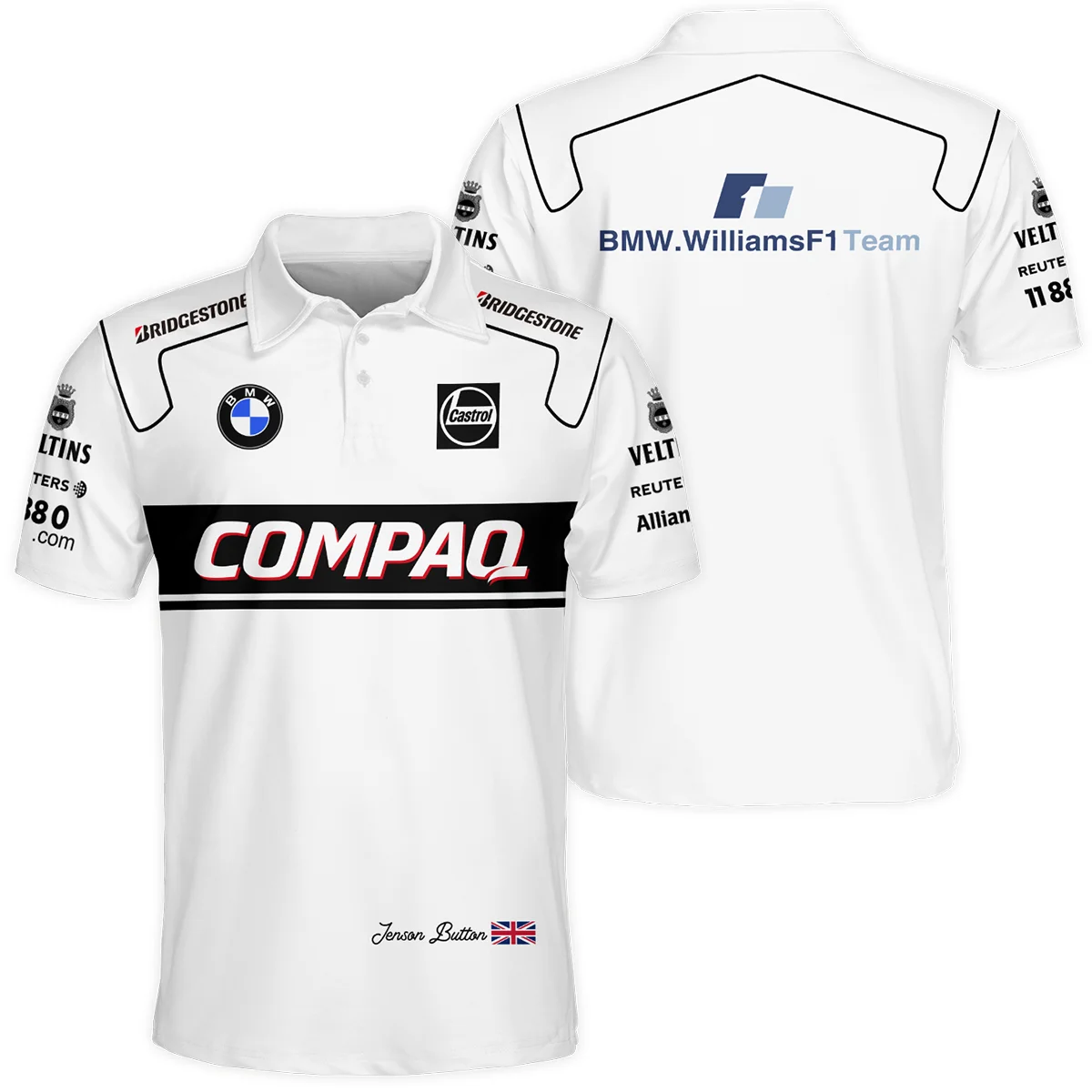 2000 Jenson Button Racing Suit Williams F1 Polo Shirt BLVAJB010925A1PL - F1 Fan Gear