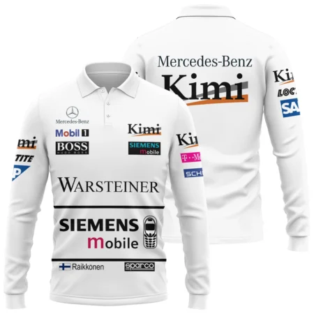 2003 Kimi Raikkonen Racing Suit McLaren F1 Long Polo Shirt BLVAKR191125A2LPL - Formula Racing Apparel