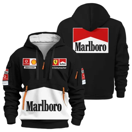 2004 Black Version Michael Schumacher Race Suit Ferrari F1 Hoodie Half Zip BLVAMC020925A11HDF - Formula Racing Apparel